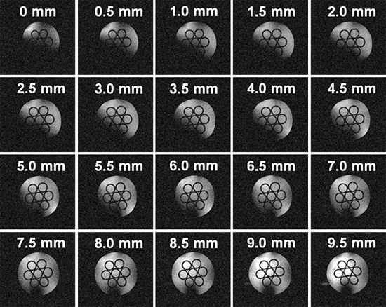 磁場評価用のガラス管を利用した磁場分布の図