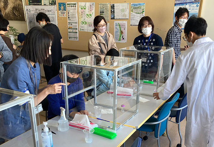 寒天培地に種をまこう!の写真