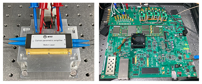 光パラメトリック増幅器とプログラマブルロジックデバイスの図