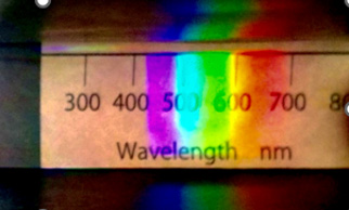 分光器で観察したスペクトルの写真