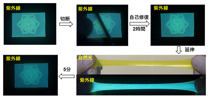 画像転写されたフィルムの自己修復の図