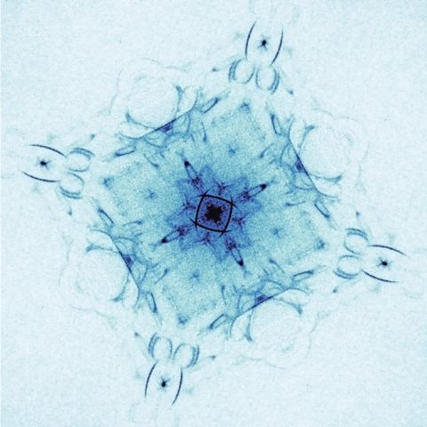 image of electrons on the surface of a crystal of zirconium silicon sulfid