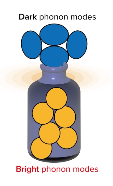 image of dark and bright phonon modes