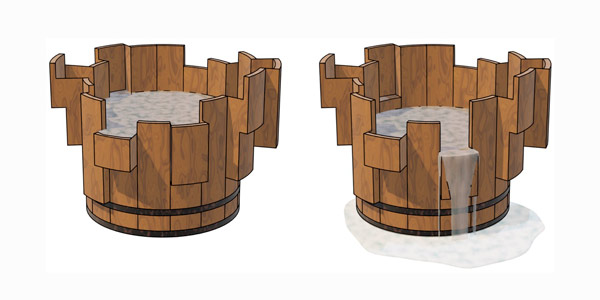 image of water being poured into a barrel 