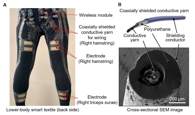 image of the textile-based EMG monitoring 